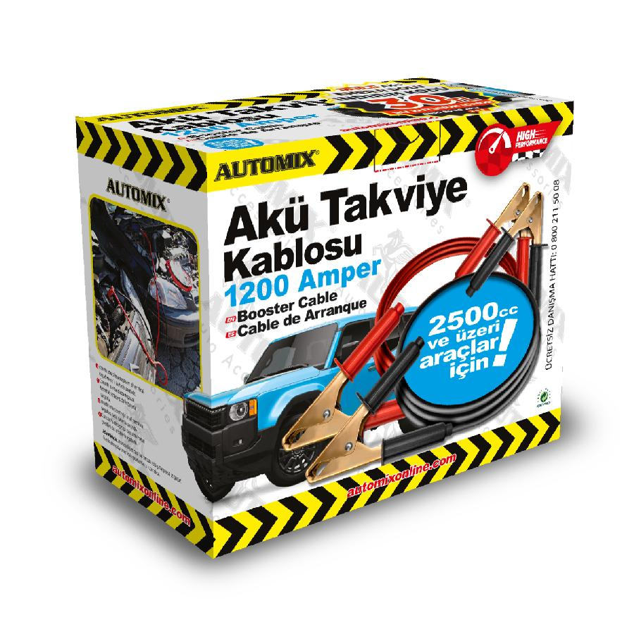AUTOMIX AKÜ TAKVİYE KABLOSU SETİ  50MM  1200 AMPER KUTULU