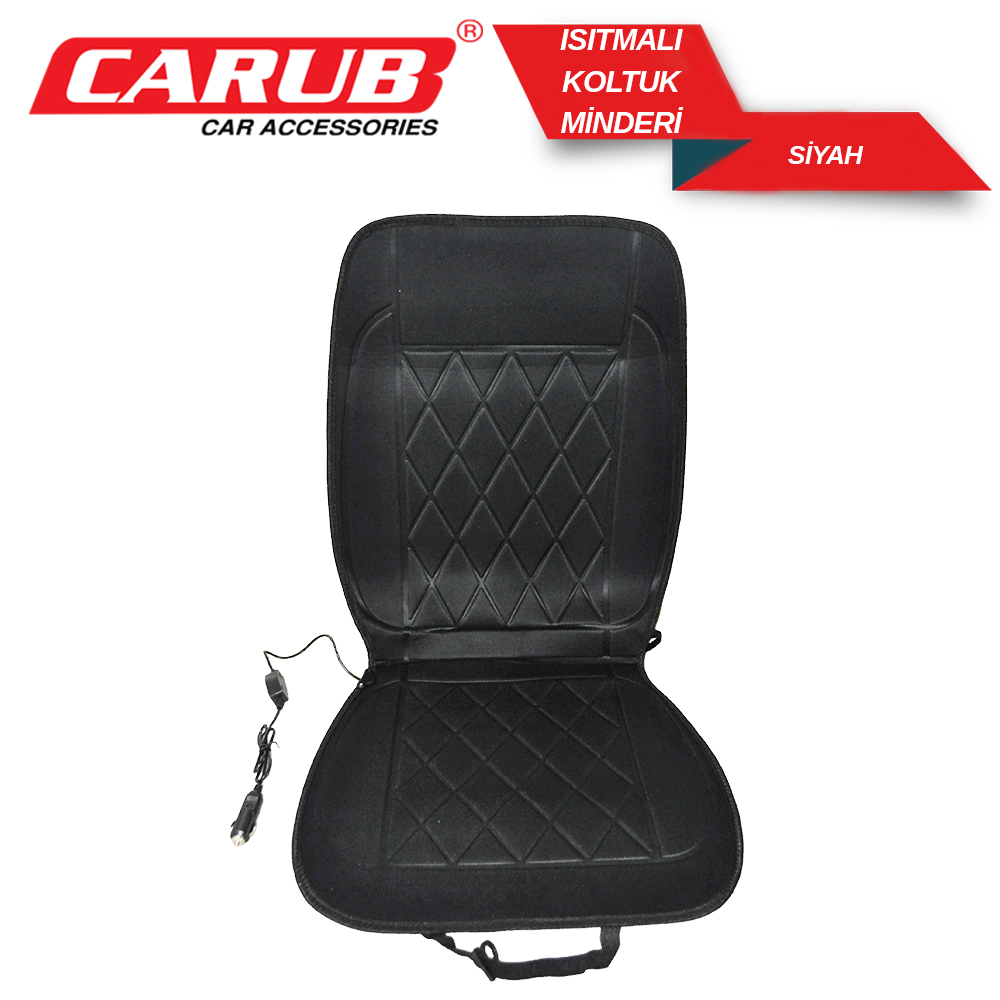 CARUB ISITMALI MİNDER SİYAH ÇAKMAKLIKLI KADEMELİ 12V  TEK