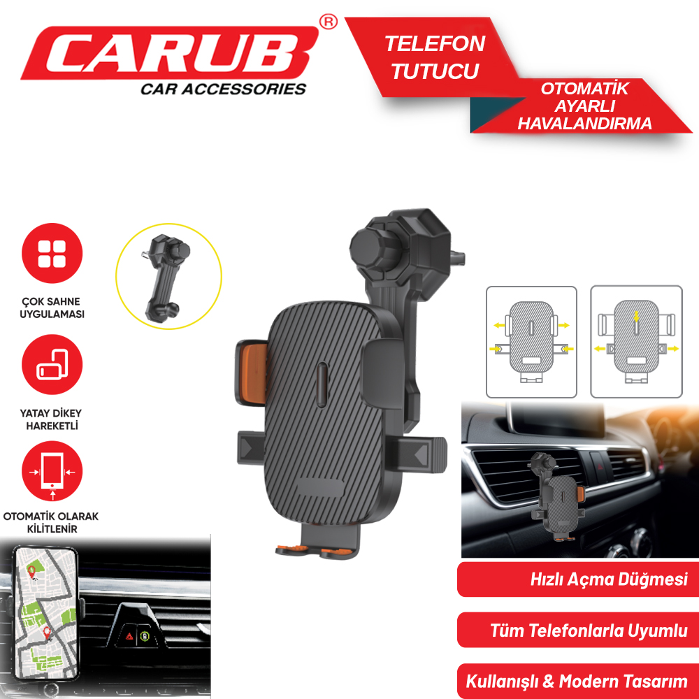 CARUB TELEFON TUTUCU IZGARAYA GEÇME AYARLI OTOMATİK