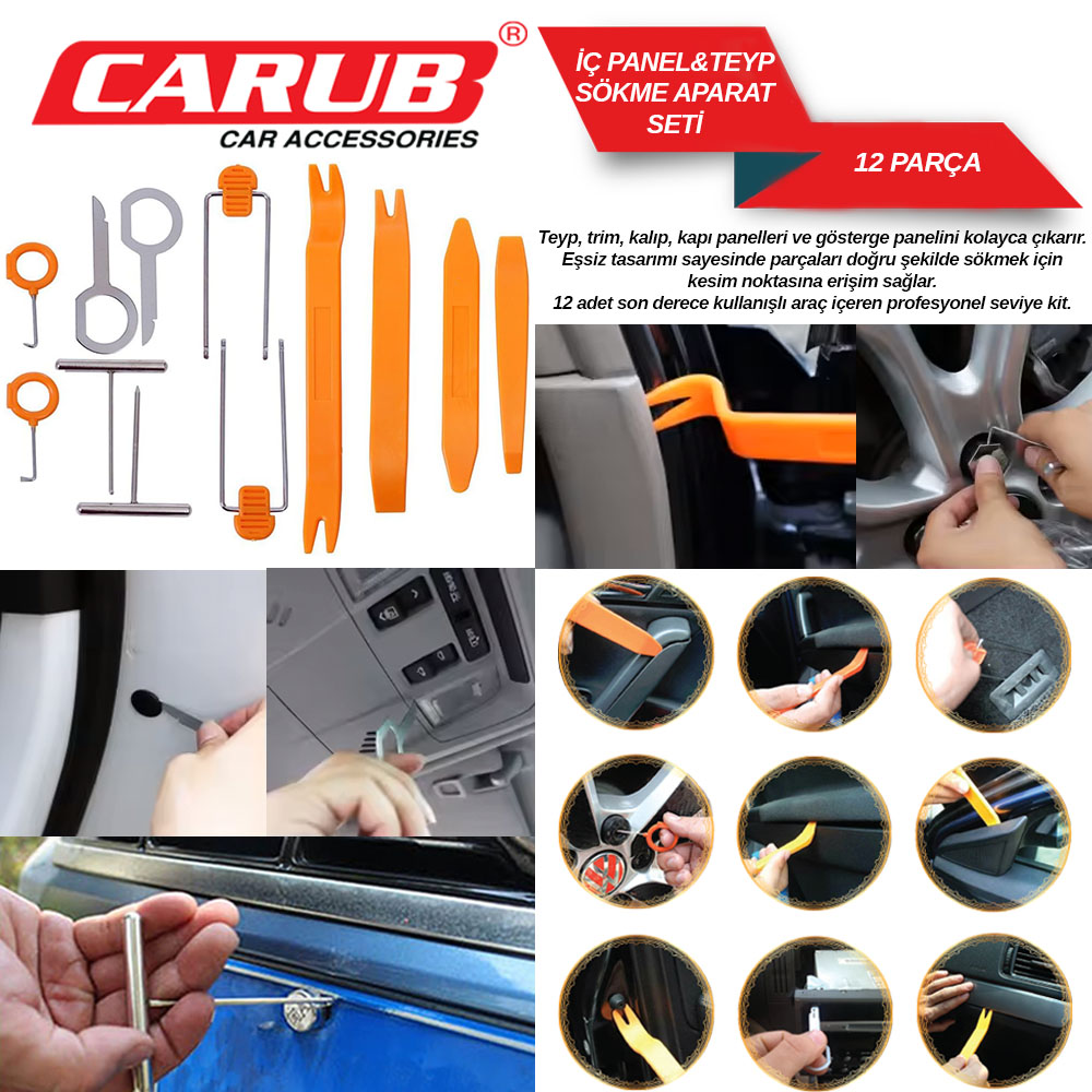 CARUB TEYP TORPİDO KAPI PANEL SÖKME APARATI 12 PARÇA