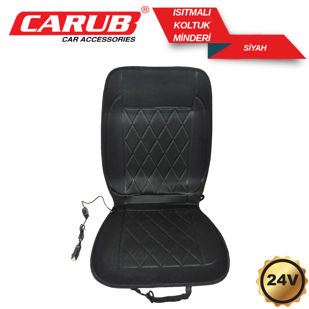 CARUB ISITMALI MİNDER SİYAH ÇAKMAKLIKLI KADEMELİ 24V  TEK