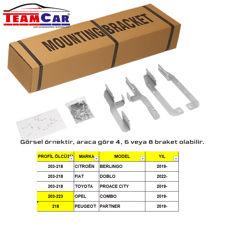 TEAMCAR FIAT DOBLO 22-/BERLINGO 19-/PROACE CITY 19-/COMBO 19-/PARTNER 19- YAN BASAMAK AYAĞI  P:K203-U223