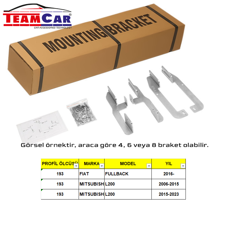 TEAMCAR MITSUBISHI L200 06-23 / FIAT FULLBACK16-YAN BASAMAK AYAĞI  P:193CM
