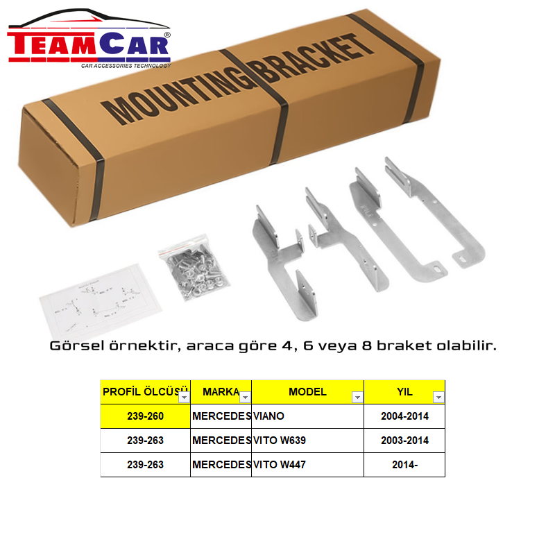 TEAMCAR MERCEDES VITO W639 03-14 / VITO W447 14- / VIANO 04-14 YAN BASAMAK AYAĞI  P:K239-U263