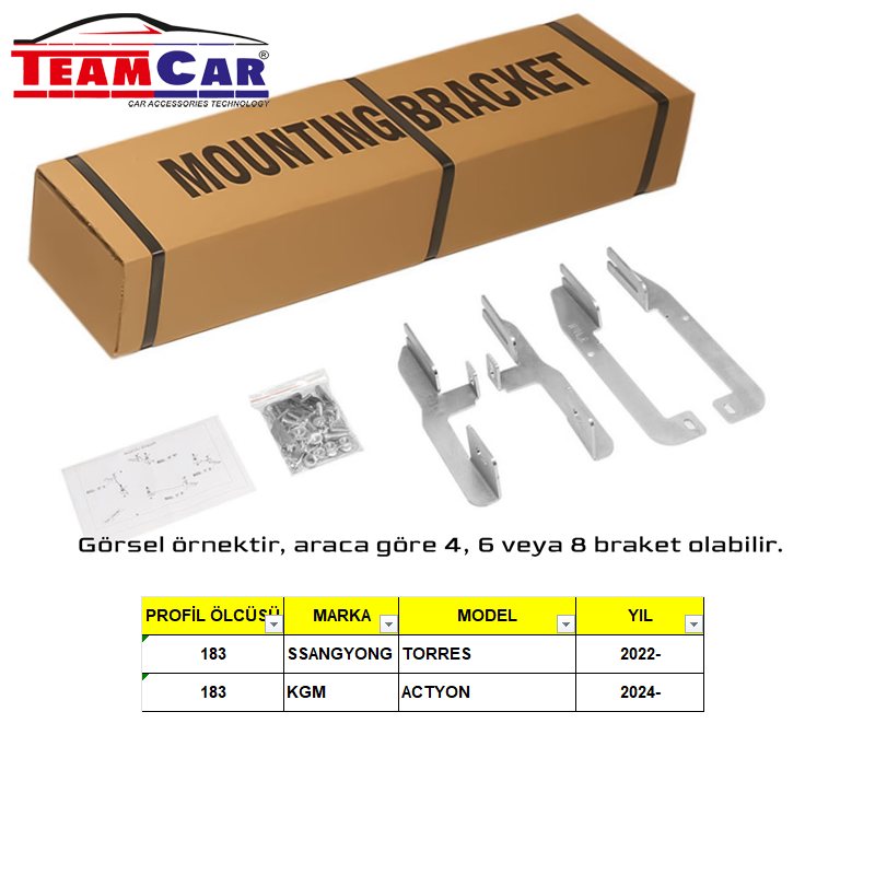 TEAMCAR SSANGYONG TORRES 22- / KGM ACTYON 24- YAN BASAMAK AYAĞI   P:183CM