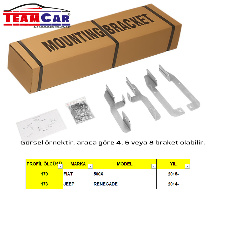 TEAMCAR FIAT 500X 15- / JEEP RENEGADE 14- YAN BASAMAK AYAĞI P:173CM