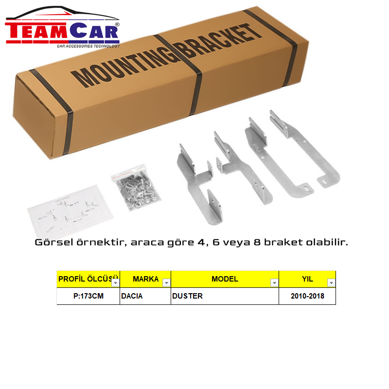 TEAMCAR DACIA DUSTER 10-18 YAN BASAMAK AYAĞI   P:173CM
