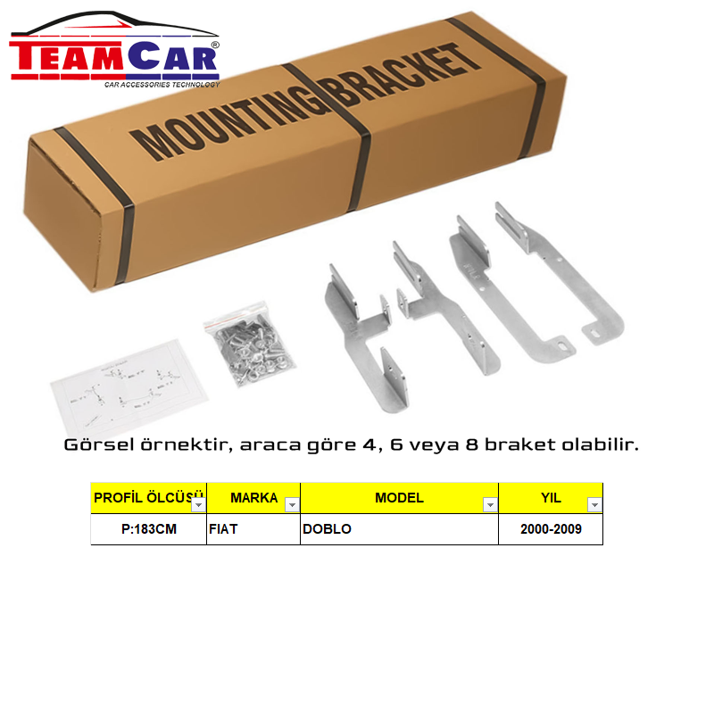 TEAMCAR FIAT DOBLO 00-09 YAN BASAMAK AYAĞI   P:183CM