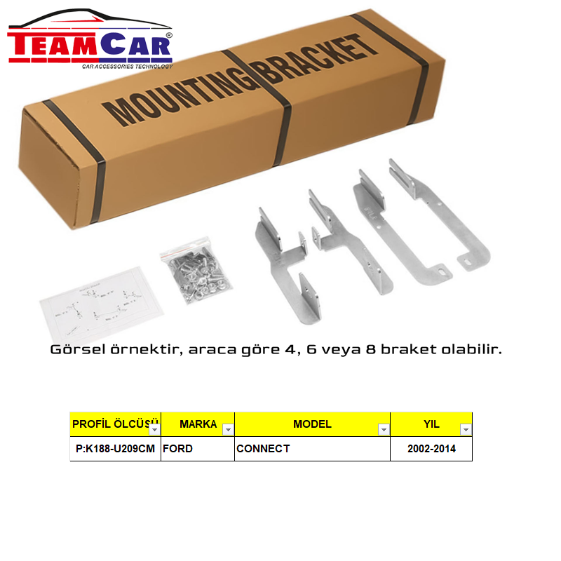 TEAMCAR FORD CONNECT 02-14 YAN BASAMAK AYAĞI   P:K188-U209CM