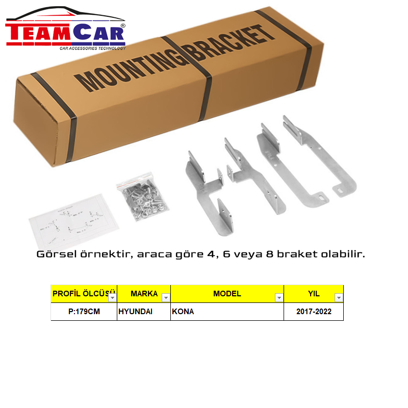 TEAMCAR HYUNDAI KONA 17-22 YAN BASAMAK AYAĞI  P:179CM