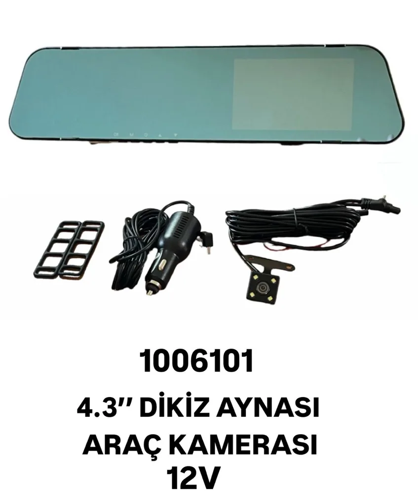 TETRA TTR-1006101 — DVR AYNA MONİTÖRLÜ  KAYIT CİHAZI ÖN-ARKA KAMERA FULLHD 1080P G.SENSÖR