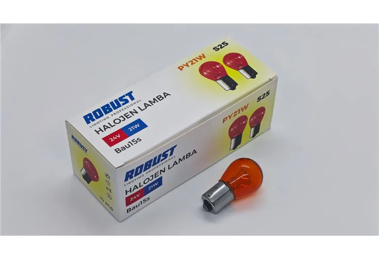 ROBUST RHL2024 — 24V 21/5W 93 YAKIN TIRNAK AMPUL DİPLİ TEK FLAMA TURUNCU ( AMBER ) BAU15S