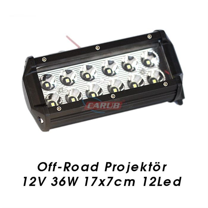 CARUB OFF-ROAD SİS PROJEKTÖR 10-30V 36W 17X7CM 12 LED
