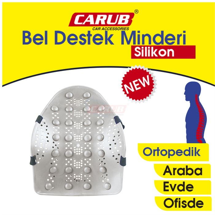 CARUB BEL ARKASI SIRTLIK SERT SİLİKON ORTP. GRİ
