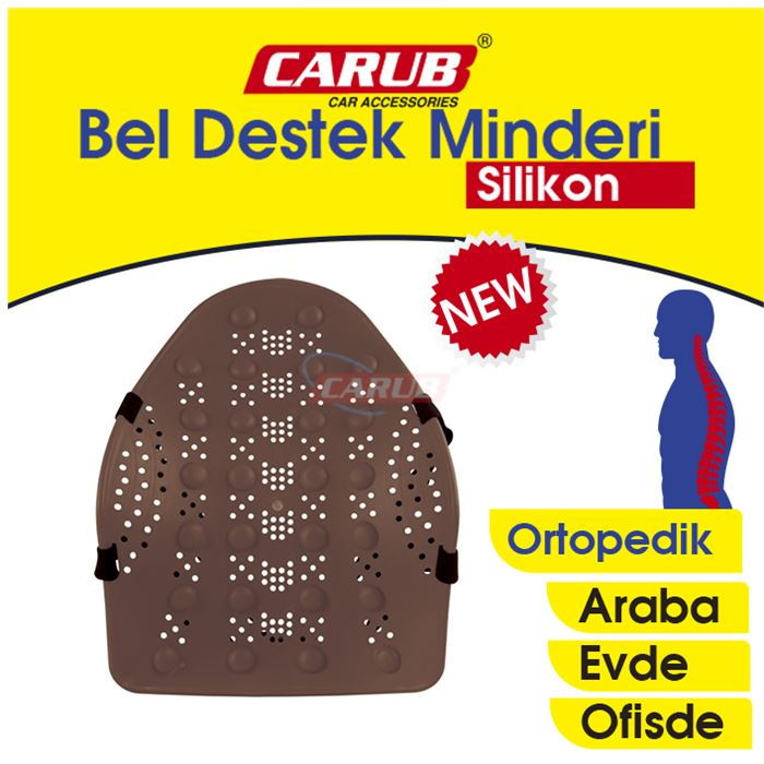 CARUB BEL ARKASI SIRTLIK SERT SİLİKON ORTP. KAHVERENGİ