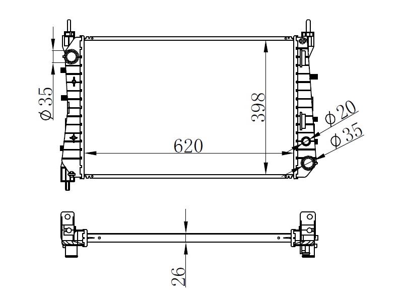 APD 35520001 — SU RADYATÖRÜ BRAZING 621x395x26
