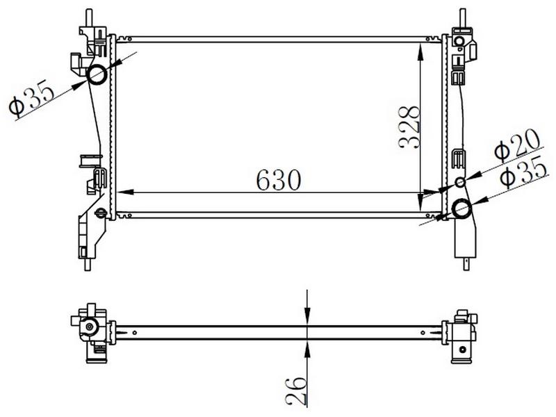 APD 35520002 — SU RADYATÖRÜ BRAZING 630x318x22