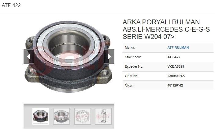ATF 422 — PORYA ARKA (4D) (ABSLİ) (48x126x42) MERCEDES W204 C SERİSİ A207 C207