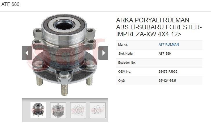 ATF 680 — PORYA ARKA (5D) SUBARU FORESTER (SJ) SUBARU FORESTER(SJ)IMPREZA(GP)XW AWD 12-