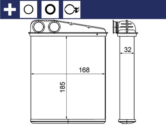 BEHR AH8000S — KALORİFER RADYATÖRÜ (MERCEDES BENZ A-SERİSİ A180 / A200 (04-12) / B-SERİSİ B180 / B200 (05-11)