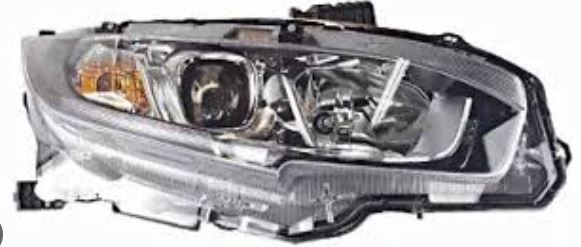 BİTAPART BHO350006 — ÖN FAR SAĞ HONDA CIVIC 16-SİYAH MOTORU UZERINDE LEDLİ