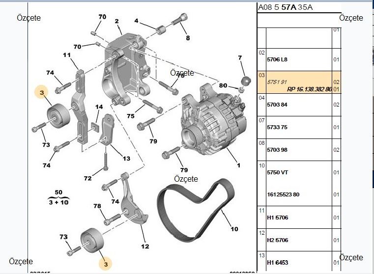 BİTAPART BPE181031 — ALTERNATÖR GERGİ RULMANI PEUGEOT PARTNER-P206-P306 CITROEN JUMPY 1.9 D DW8