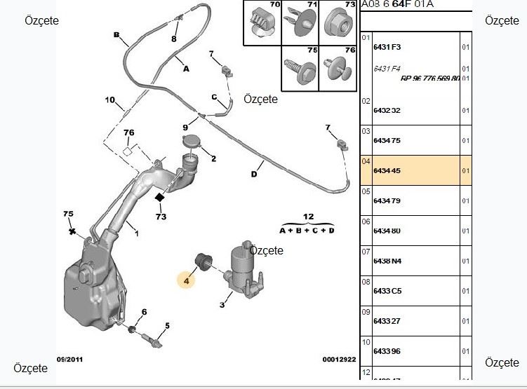 BİTAPART BPE210062 — CAM SU POMPA CONTASI P206 P307 P106 P406 (10LUK)