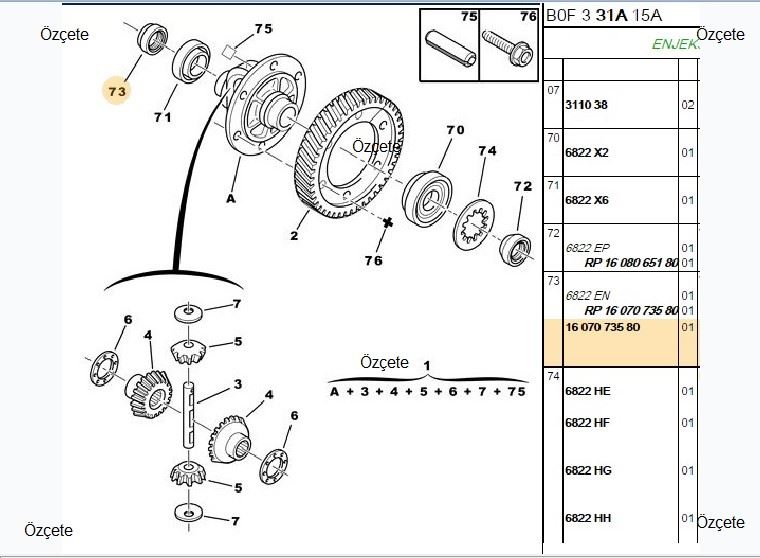 BİTAPART BPE231027 — KECE DIFERANSIYEL (SAG CIKIS) P107 P108 CITROEN C1 C1(B4)TOYOTA AVENSIS COROLLA AURIS 1.0 MOTOR