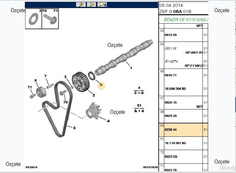 BİTAPART BPE231028 — EKSANTRİK KEÇESI PEUGOT PP206 PP307 PP308 PP406 PP407 PP607 PP806 P