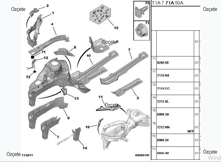 BİTAPART BPE309057 — FAR YUVA SACI SOL PEUGEOT 206 98-06