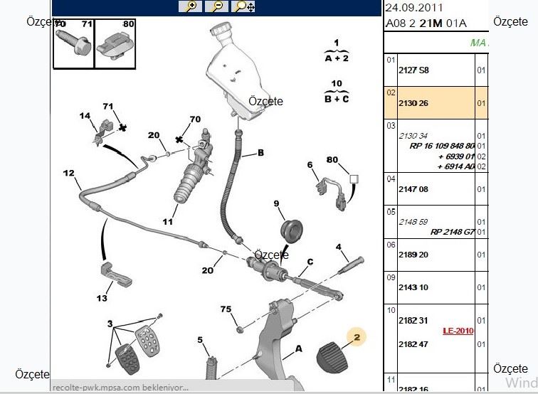 BİTAPART BPE309086 — PEDAL LASTİĞİ DEBRİYAJ PEUGEOT PARTNER TEPE 207 208 301 308
