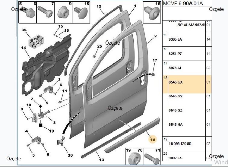 BİTAPART BPE309150 — ON KAPI CITASI SAG PEUGEOT BIPPER CITROEN NEMO FIAT FIORINO