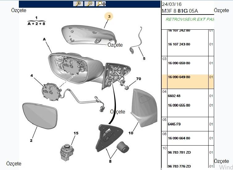 BİTAPART BPE309317 — AYNA KAPAĞI SAĞ BOYANACAK TIP PEUGEOT 301 CITROEN C-ELYSEE