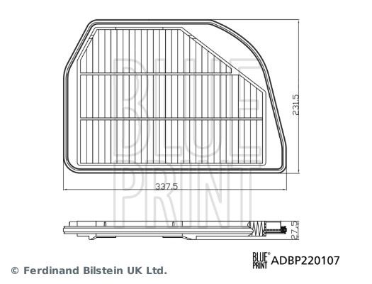 BLUE PRINT ADBP220107 — HAVA FİLTRESİ SUZUKI VITARA 1.4L K14D Mild Hybrid APK414 kasa 20> / SX4 S-CROSS 1.4L K14D AKK414