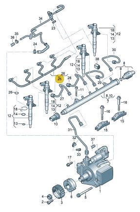 BOSCH 0445130013 — YAKIT GERİ DONUS BORUSU AUDI, VOLKSWAGEN, SEAT, SKODA A1, A3, CADDY III, CADDY IV, GOLF VI, POLO, TOURAN