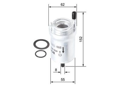 BOSCH 0450905925 — YAKIT FİLTRESİ BENZİNLİ VOLKSWAGEN POLO 1.4 02-08 GOLF V 1.6/AUDI A3 1.6 BGU 03-/ SEAT ALTEA 1.6 04