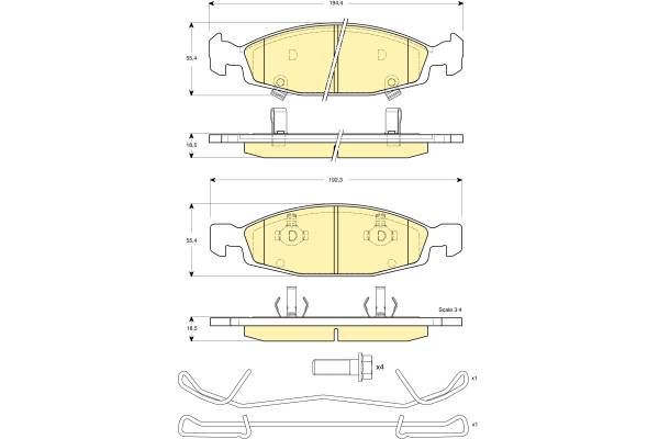BOSCH 0986424666 — ÖN BALATA JEEP GRAND CHEROKEE 2.5 2.5TD 3.1 91-01 2.7CRDİ 4.0 4.7 99-9.05 0986TB2801