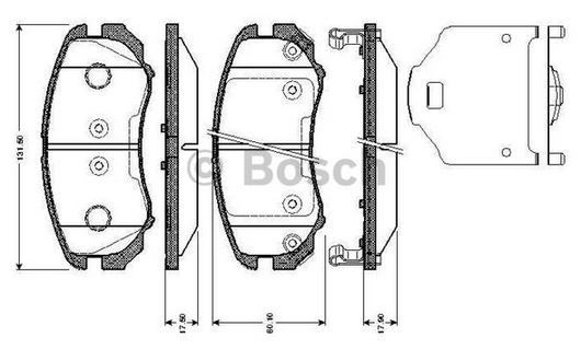 BOSCH 0986424815 — ÖN FREN BALATA HYUNDAI SONATA 2.0L CRDİ 98-04 2.0L VVTİ GLS 05> / SANTAFE 2.0L D4EA CRDİ 04> / TUC SON