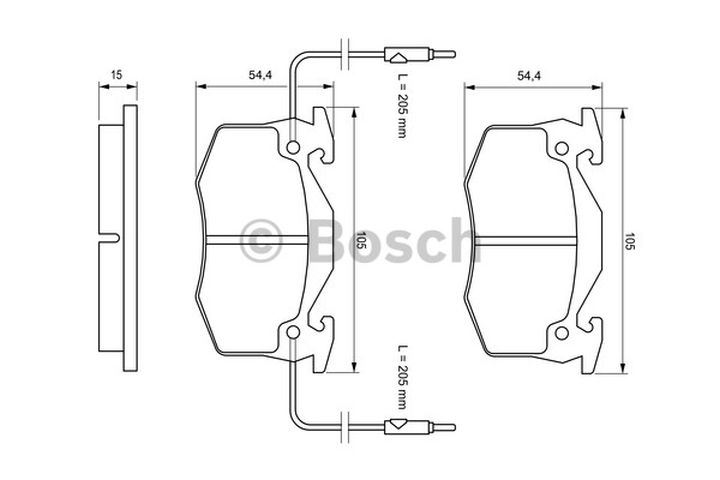 BOSCH 0986466346 — ÖN BALATA RENAULT R5 72-85 CLIO I 91-98 EXPRESS 85-92 TWINGO I 93-07 FİŞLİ