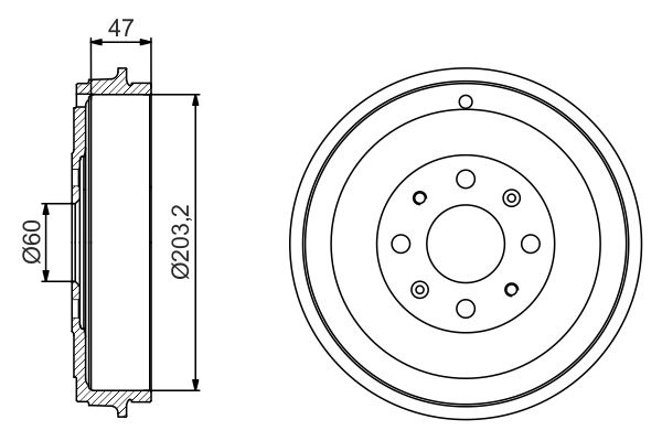 BOSCH 0986477207 — FREN KAMPANASI ARKA FIAT GRANDE PUNTO 05> PUNTO 12> PUNTO EVO 09-12 OPEL CORSA D 06-14 ADAM 12-19 203.2 /