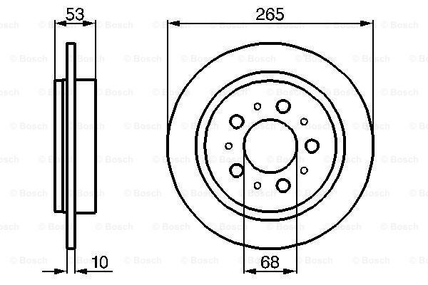 BOSCH 0986478042 — ARKA FREN DİSKİ AYNA VOLVO 740. 760. 780. 940. 960 82 > 98