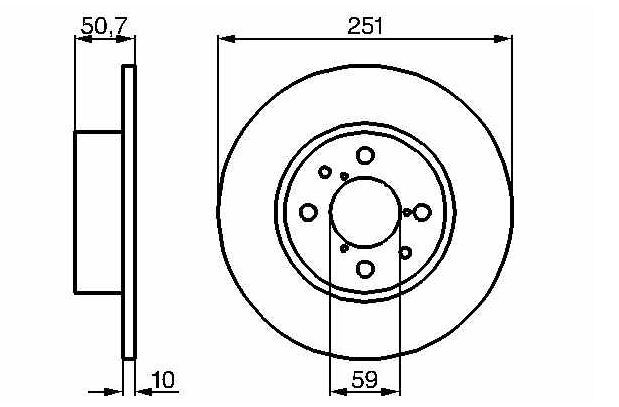 BOSCH 0986478238 — ARKA FREN DİSKİ FIAT BRAVO II 07> STILO 01> LINEA 07> ALFA ROMEO MITO 08> LANCIA DELTA II 08> 251.5