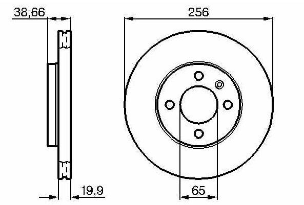 BOSCH 0986478308 — 0986479853 ÖN FREN AYNASI POLO 88-97 CADDY 95-04 GOLFIII-IV-CORDOBA 94-02 256x19.9x4DLxHAVALI 0986479853