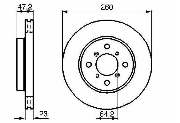 BOSCH 0986478415 — FREN DİSKİ ÖN HAVALI (260-4)-(HONDA PRELUDE 90/00/ACCORD 98/02 1.6 )