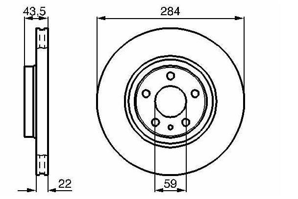 BOSCH 0986478521 — FREN AYNASI ÖN OPEL, FIAT, ALFA COMBO CROMA, DOBLO, EGEA, FIORINO, QUBO 147, 156, 164, SPIDER 1.3, 1.4