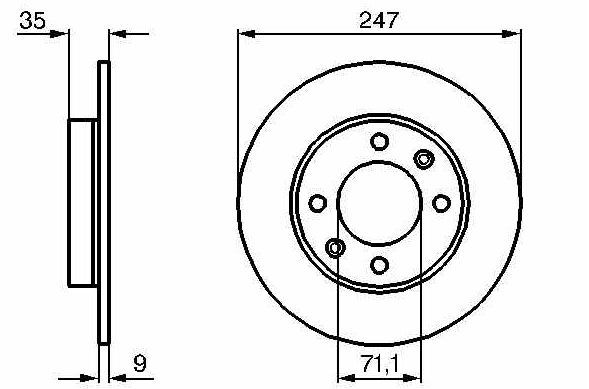 BOSCH 0986478608 — FREN DİSKİ ARKA (4D 247 MM) PEUGEOT P307 PARTNER CITROEN C2 C3 C4 XSARA PICASSO 96-