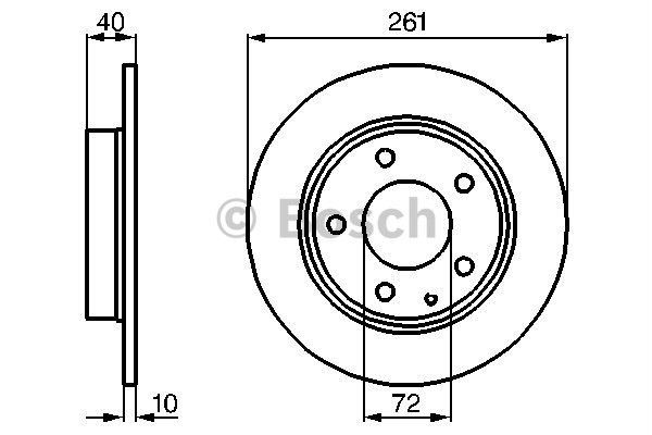 BOSCH 0986478633 — ARKA FREN DİSKİ DOLU TİP MAZDA 626 2.0L FS GE GF kasa 92-01 261 çap x 5 bijon - Adet disk fiya tıdır