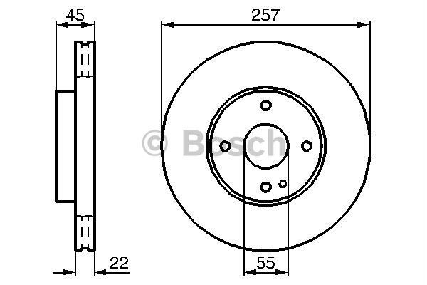 BOSCH 0986478638 — FREN DİSKİ ÖN HAVALI (257-4)-(MAZDA 323-LANTIS 95/98/323-FAMILYA 95/98 )