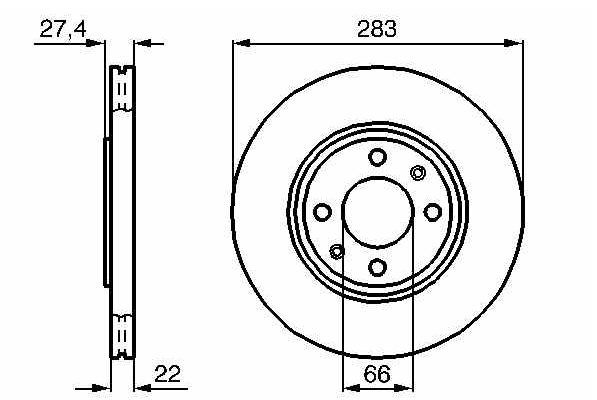 BOSCH 0986478834 — ÖN FREN DİSKİ XANTIA 93> XSARA 98> ZX 96 97 P306 GTI / XU10J4RS S16 97> P405 YM 2.0 16 TURBO H