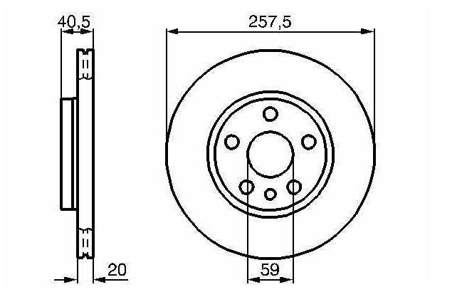 BOSCH 0986478896 — FREN AYNASI ÖN [2575 / 20-181 MM] HAVALI KAPLAMALI CITROEN XSARA 14, 14I (97-) / JUMPY 19D,TD (96-) FIAT